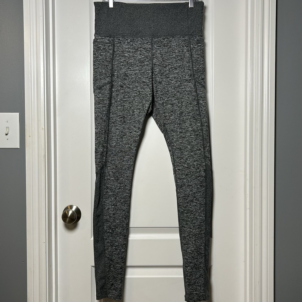 Athleta Exhale Heel Heathered Gray Tights Performance Everyday‎ Active Style